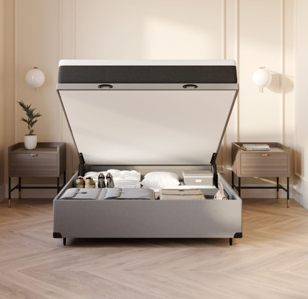 Kit Personalizável Cama Baú + Colchão  Premium Hybrid II