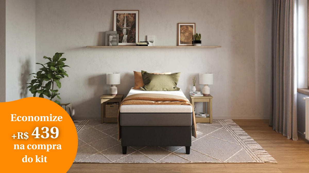 Kit  Cama Box + Colchão Premium Hybrid II